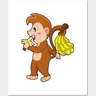 Monkey with Bananas Posters and Art